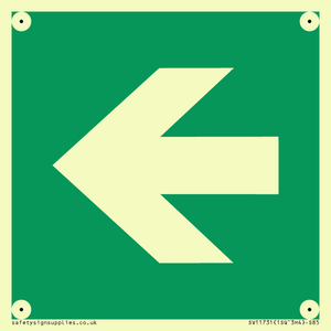 E913 Safe condition: Left arrow (90 deg supplimentary)